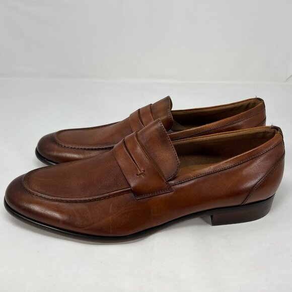 Aldo Penny Loafers Mens Size 13 Slip On Leather Brown Dress Shoes